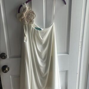 Judith March Cream Dress with Floral Accent